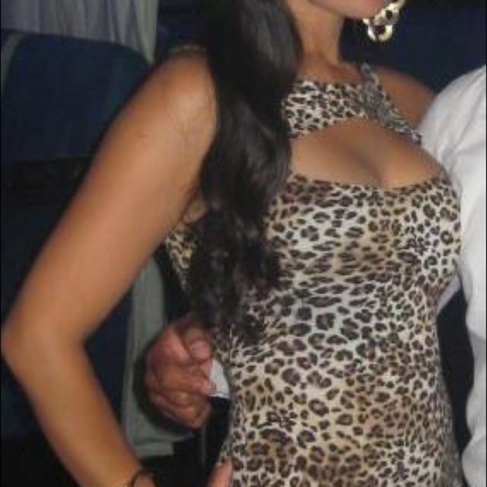 Cheetah print mini dress